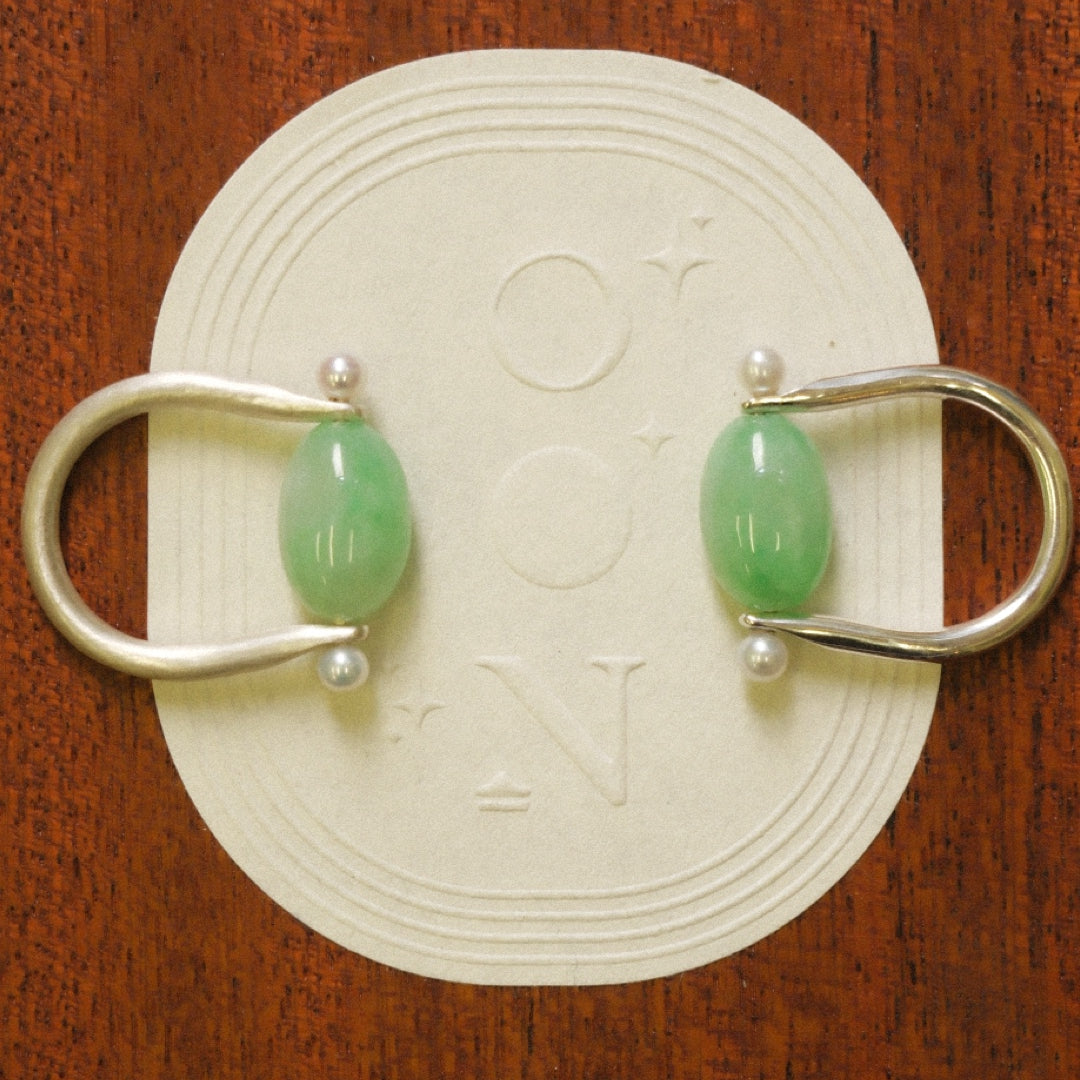 [Pre Order] ✨Jade Pearl Silver Ring - OON Jewellery 