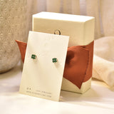 Green Jade Diamond Earrings