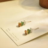 Triple Colour Candy Jade Earrings