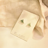 Green Irregular Triangle Jade Earrings