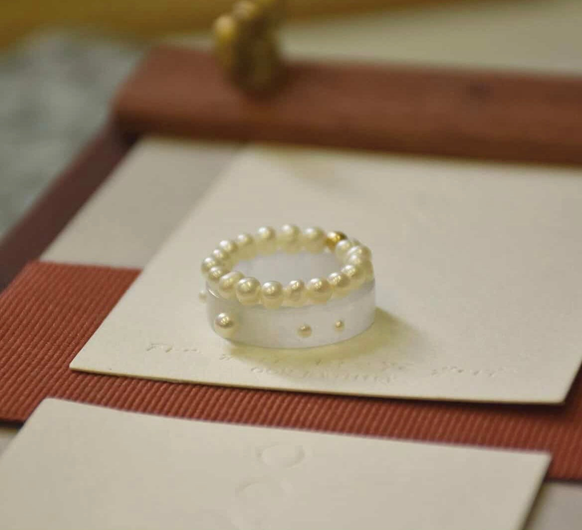 訂製珍珠翡翠戒指 - OON Jewellery 