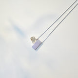 Purple Cuboid Jade & Herkimer Diamond Necklace