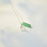 Green Cuboid Jade & c Necklace