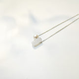 White Cylinder Jade & Freshwater Pearl Necklace