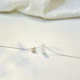 White Cylinder Jade & Freshwater Pearl Necklace