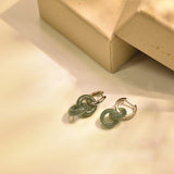 Green Hoop Jade Earrings