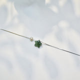 Green Star Jade & Freshwater Pearl Necklace