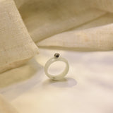 Green Jade with Herkimer Diamond & Freshwater Pearl Ring