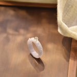 Purple Jade with Herkimer Diamond & Freshwater Pearl Ring - OON Jewellery 