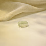 Green Jade with Herkimer Diamond & Freshwater Pearl Ring