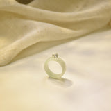 Green Jade with Herkimer Diamond & Freshwater Pearl Ring