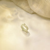 Green Jade with Herkimer Diamond & Freshwater Pearl Ring