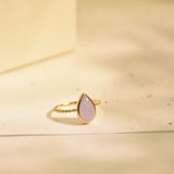 Purple Water Drop Jade Ring