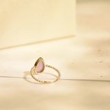 Purple Water Drop Jade Ring