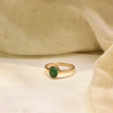 Green Oval Jade Ring