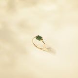 Green Gradient Square Little Devil Jade Ring