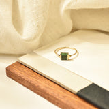 Green Gradient Square Little Devil Jade Ring