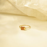 Yellow Gradient Square Little Devil Jade Ring