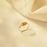 Yellow Gradient Square Little Devil Jade Ring